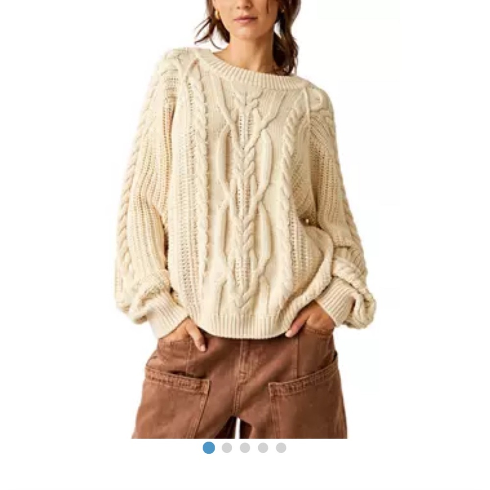 Frankie Cable Sweater FREE PEOPLE
